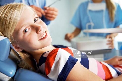Girl at dentist